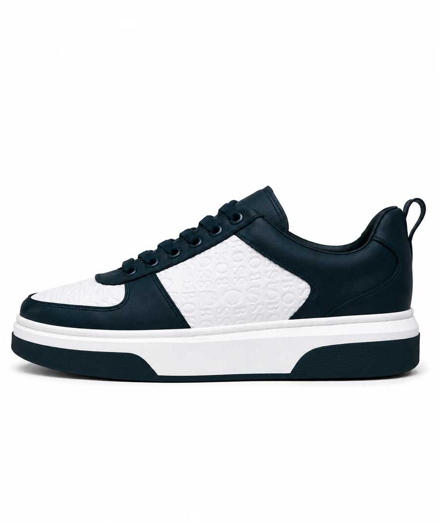 hugo boss leather lace-up trainers / w&b