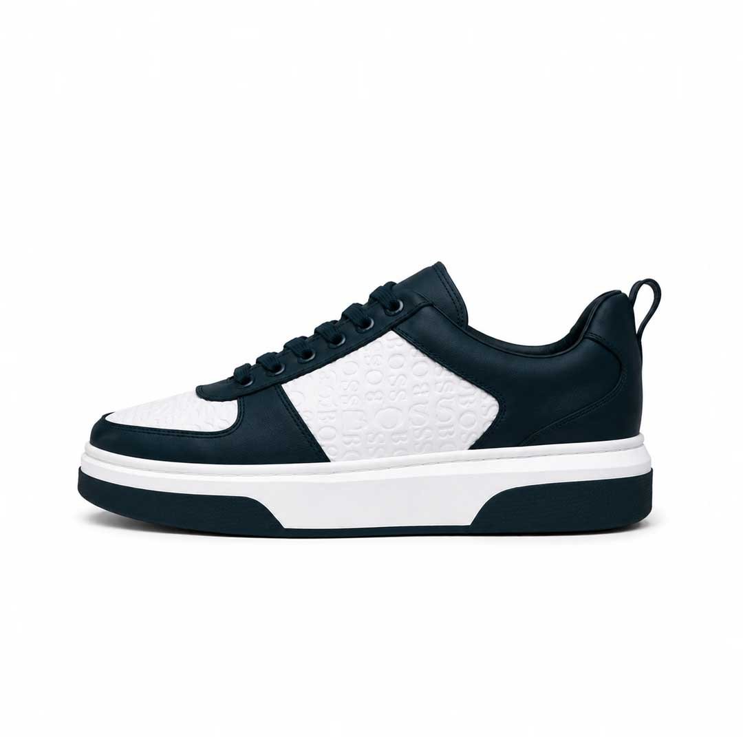 hugo boss leather lace-up trainers / w&b