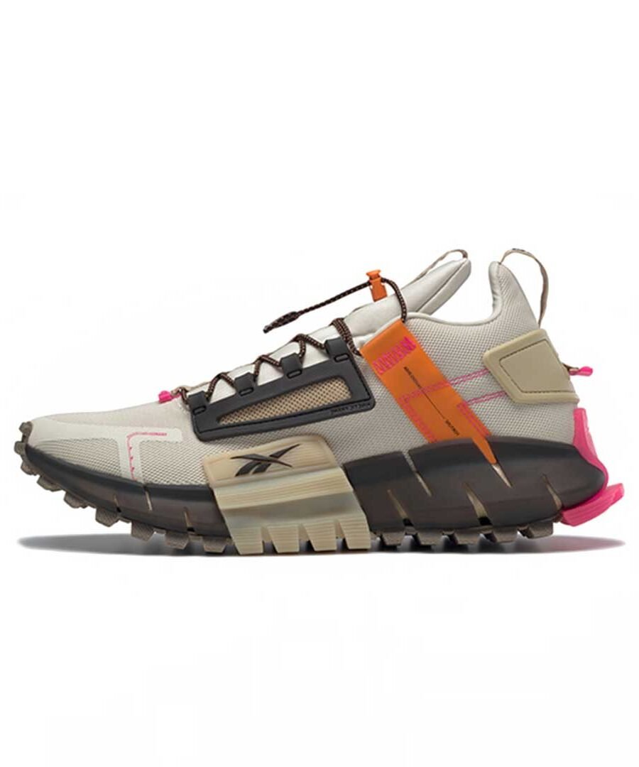 reebok zig kinetica edge - alabaster orange pink