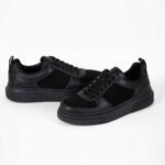 hugo boss leather lace-up trainers - black - Image 3
