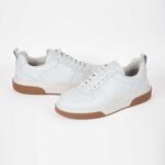 hugo boss leather lace-up trainers / white - Image 3